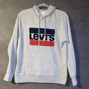 Levi’s Men’s Graphic Logo Relaxed Fit Hoodie Small Gray Skater Grunge